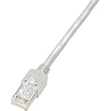 Daetwyler K8701.3 RJ45 Netzwerkkabel, Patchkabel CAT 5e S/UTP 3.00m Grau Flammwidrig, mit Rastnasen