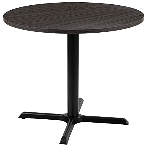 Flash Furniture Chapman 36' Round Multipurpose Conference Table, Business Meeting Table for Office and Conference Rooms, Rustic Gray