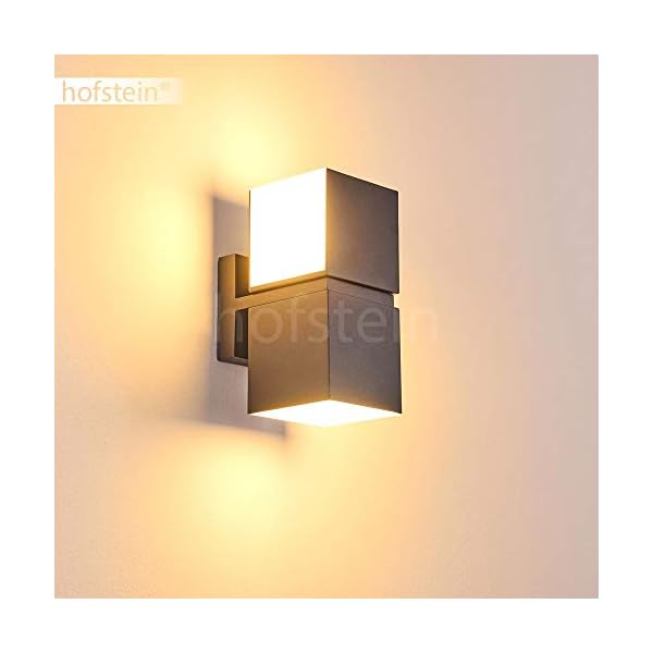 LED Außenwandleuchte Swanek, Wandlampe aus Aluguss in Anthrazit/Weiß, 23 Watt, 1000 Lumen, Lichtfarbe 3000 Kelvin, verstellbare Wandleuchte m. Lichteffekt, für Terrasse/Hof/Haustür, IP44 – Bild 7
