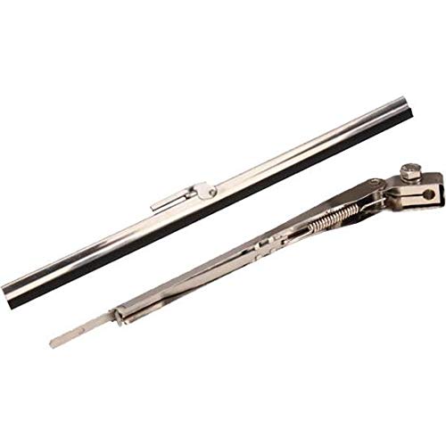 Speedway Motors Replacement Windshield Wiper Arm and 9 Inch Push-On Blade for 12V Electric Wiper Motors, Adjustable 7.5–11.75 Inch Arm, Direct Fit