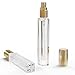 Seafulee 5PCS Cologne Atomizer Empty, 10ML Mini Perfume Bottles Refillable With Dispenser Tools, Pocket Spray Bottle for Travel and Sample Container (Transparent+Golden Cap)
