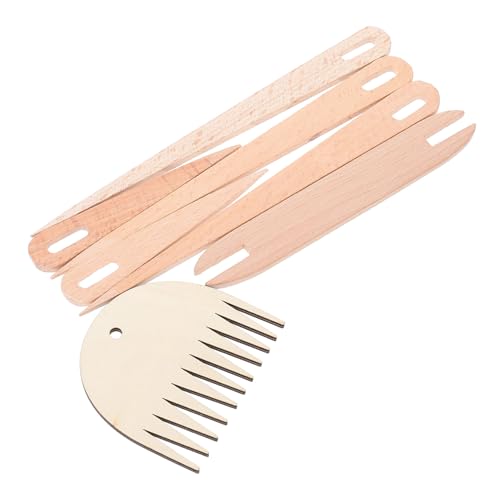 ERINGOGO DIY Crochet Tools 7pcs Wood Knitting Shuttles Knitting Tool Wooden Shuttle for Blanket