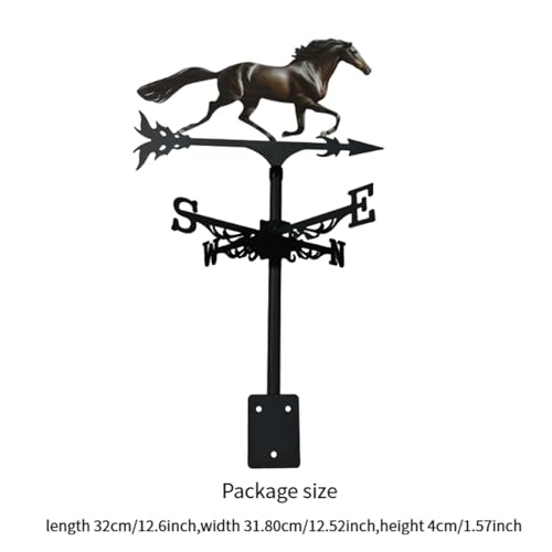 Indicateur de vent en métal silhouette cheval pour ferme