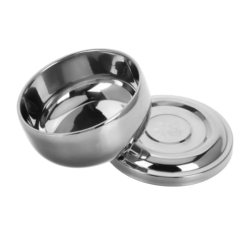 IWOWHERO Cuenco Coreano de Acero Inoxidable con Tapa Bol Doble Aislante Antiquemaduras Resistente y Versátil para Sopa Arroz y Platos Pequeños para Uso Exterior