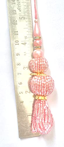 1 Pair Blouse Tassels For Lehenga Stone Made Latkan Newyear Designer Home Decor Accessories Diy Decor Curtains Cushions Tassel (Baby Pink, 4.5" Inch) #TOP3