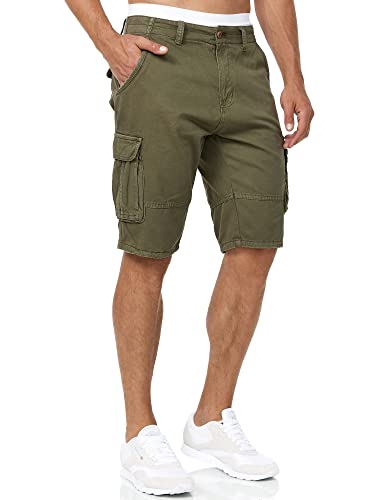 Indicode Herren Blixt Cargo Shorts mit 6 Taschen und Gürtel aus 100%...