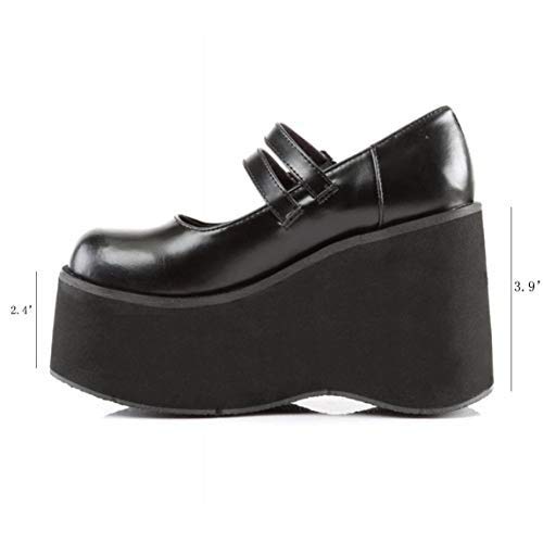 Dames Lolita plateaupumps voor dames Gothic Mary Jane Cosplay Wedges Dress Shoes - Image 6