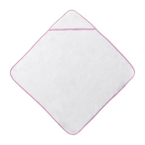 Hooded 100 Percent Cotton Terry Baby Towel with Trim - Pink