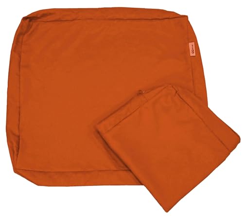 QQbed 6 Pack Outdoor Patio Chair Pillow Seat Washable Cushion Covers 18\"X16\"X4\" Size - Replacement Covers Only (18\"X16\"X4\" 6 Pack, Rust) - Thumbnail 2