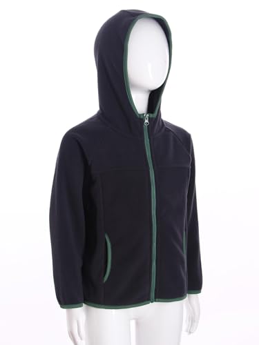 TiaoBug Kids Fleece Jacket Boys Girls Stand Collar Long Sleeve Zipped Jacket Hooded Windproof Coat Winter Outerwear4