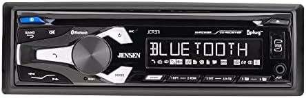 Jensen JCR311 High Resolution LCD Single DIN Car Stereo | Bluetooth | CD Player | USB & MP3 | Siri/Google Assist Button