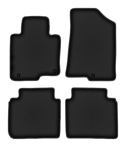 Tapis de sol voiture épais contre l'usure - Lot de 4 velours noir Durban