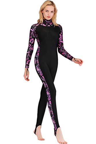 Micosuza Full Body Swimsuit Swim Suit Full Coverage - Long Legs Long Sleeves for Women One Piece Rash Guard