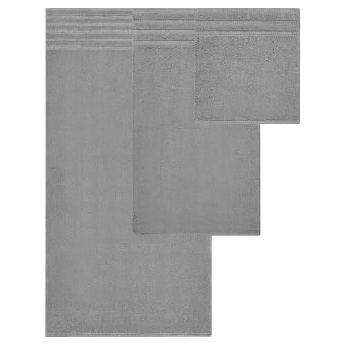 Image of Modern Threads 6 Piece Bath Towel Set Bathroom Set with 2 Bath Towels, 2 Hand Towels, & 2 Wash Cloths 100% Cotton, Super Absorbent & Extra Soft - Reversible Classic Diamond (Gray) 1 Set (Pack of 8)