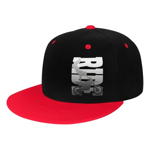Funny Dirt Bike Motocross Toddler Hip-Hop Baseball Hat for Boy Girl Adjustable Kid Comfy Peaked Caps - Red