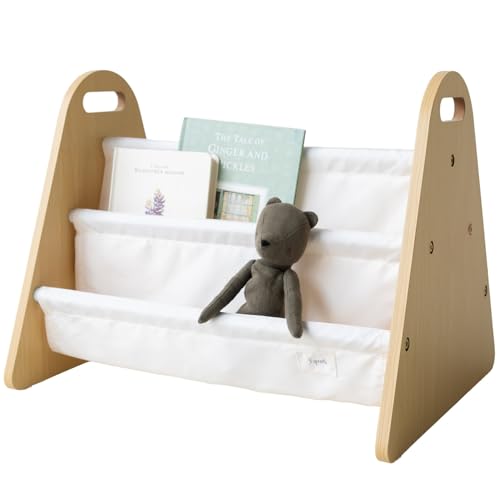 3 Sprouts Montessori Estantería Infantil Madera Doble Cara, Crema