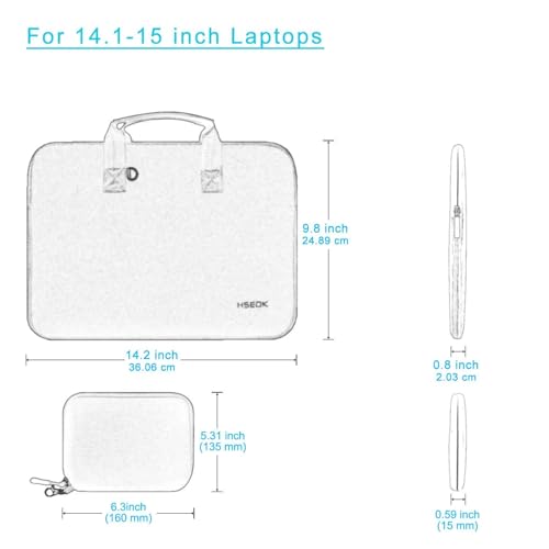 Image of Laptop Sleeve 14.1-15 inch Case with Small Pouch, Neoprene Computer Bag Compatible with MacBook Pro 14 inch M4 /M3 /M2 /M1 2025-2021, MacBook Air /Pro 15 inch M4 /M3 /M2, XPS 15 and More, P02K01