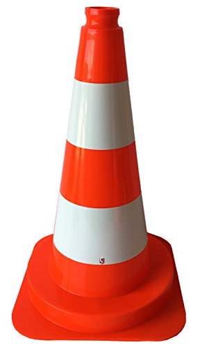 Preisvergleich Produktbild Leitkegel Warnleitkegel Pylon 50 cm rot / we Verkehrsleitkegel