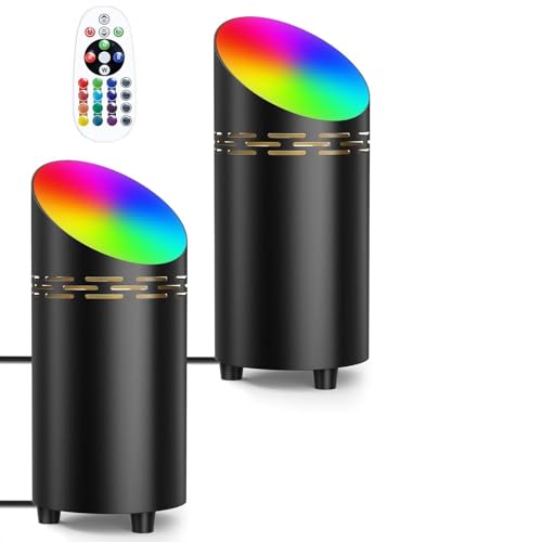 T-SUN 2 Pack Uplighter Floor Lamps Black Colour Changing for Living Room