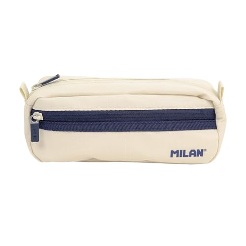MILAN® Rectangular pencil case 2 zips 1918 series, beige