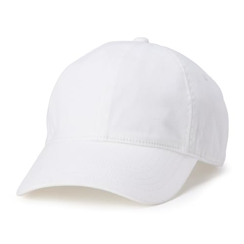 Amazon Essentials Mens Washed Cotton Baseball Cap White One Size