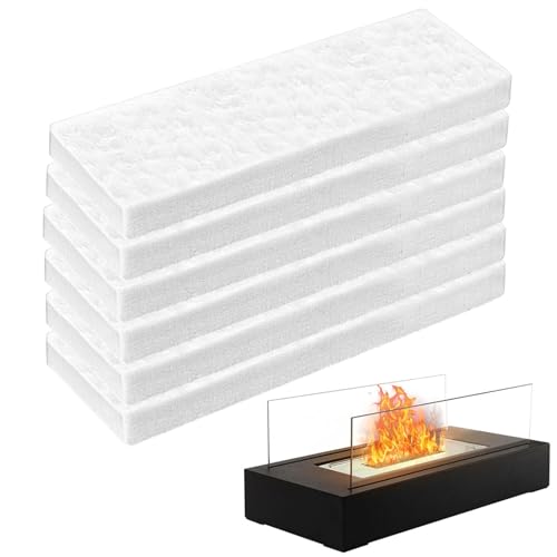 6 Pièces Pelotes en Céramique pour Bioéthanol, Bioéthanol Accessoires de Cheminée, Éponge de Cheminée en Céramique 30x10x2.5cm, Bioéthanol Remplacez la Mèche