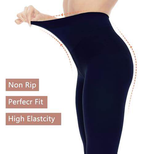 Image of Citystl 2 Pairs 80D Opaque Black Tights for Women, Tummy Control Pantyhose | Ultra-Soft Comfort, Reinforced Toes, Suitable for All Body Types, Fall and Winter Essential, Full-Footed Tights