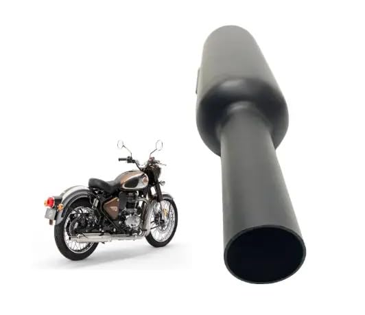 Image of HK CHOTA PUNJAB (SHORT PUNJAB) SHORT BOTTLE Silencer,BLACK COMPATIBLE WITH NEW ROYAL ENFIELD (AFTER 2021)(JI SEIRES) NEW CLASSIC REBON 350CC (ONLY FOR BULLET 2022 ONWARDS)