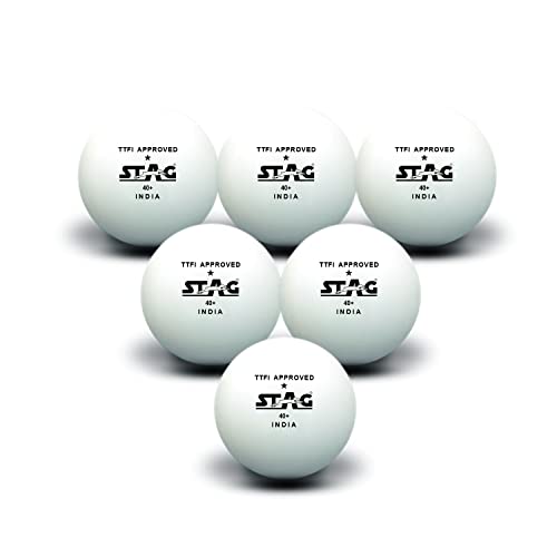 Image of Stag Performance 1 Star White Table Tennis (T.T) Balls| Advanced 40+mm Ping Pong Balls for Training, Tournaments and Recreational Play| Durable for Indoor /Outdoor Game - Pack of 6