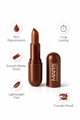 Image of Mars-Matte Creamy Lipstick | Non-drying, Highly pigmented Lipstick | Shade- multisades, 3.8gm| (COPILARE)