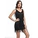 Women's Gatsby 20s Flapper Roarin Cocktail Vintage Tassel Mini Dress, 1920s Fringe Party Club Mini Sequin Prom Dress (US, Alpha, Small, Sequin Black Dress)