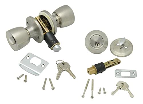 AP Products 013-234-SS Combo Lock Set with Know Lock and Dead Bolt - Stainless Steel
