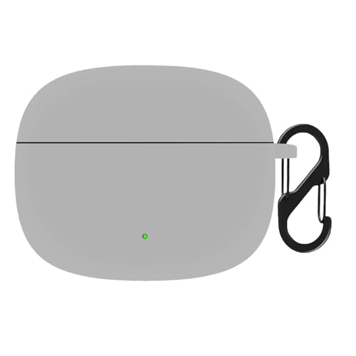 Image of Anvique Silicone Case Cover for Oneplus Nord Buds 4 Pro, Scratch Resistance, Shock Absorption, with Premium Carabiner (Grey)