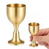 PEOVLVN Gold Chalice Goblet, 30ml Mini Wine Goblet Communion Cups Vintage Wine Glasses for Kitchen Home Bar Wedding Anniversary Party Decoration