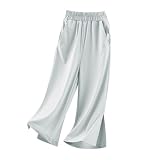 Generisch Baggy Jogginghose Mädchen Mädchenhose mit weiter Beinweite für sommerliche Leichtigkeit en Komfort von Kleinkind bis Teenager (Grey, 5-6 Years)