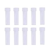 Healifty 10pcs botella de almacenamiento de costura transparente contenedor de agujas de plástico con tapa agujas de costura titular de botellas para mujer damas 6x2cm blanco (agujas no incluidas)