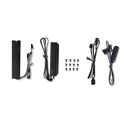 Kit com 3 Fans DeepCool CF120 Plus Preto RGB 120mm