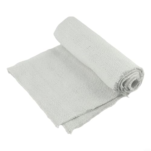 Ceramic Fiber Cloth 2mm Thick Fireproof Blanket High Temperature Resistant 1260°C for Kiln Insulation Furnace Door Fire Shutter Welding Protection 1m Width Various Lengths(A)