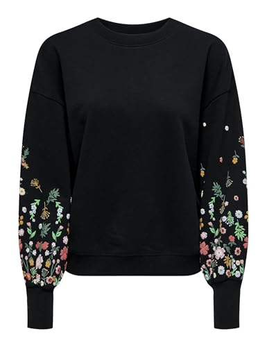 ONLY Female Sweatshirt Normal geschnitten Rundhals Gerippte Ärmelbündchen Tief angesetzte Schulter Sweatshirt
