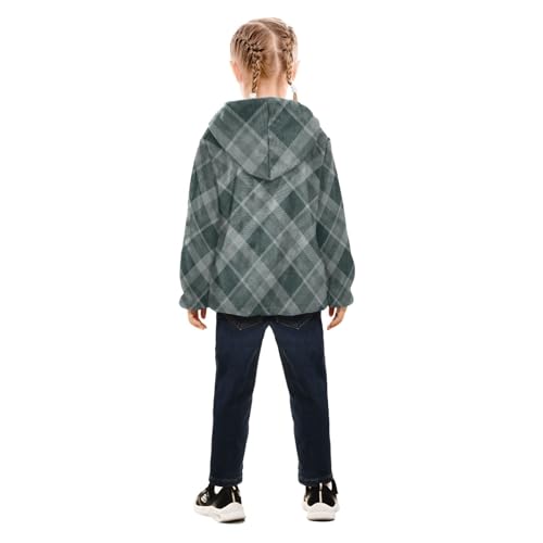 GuoChe Gray Buffalo Plaid Tartan Check Scotland Green Checkered Boys Winter Coats Sherpa Lined4