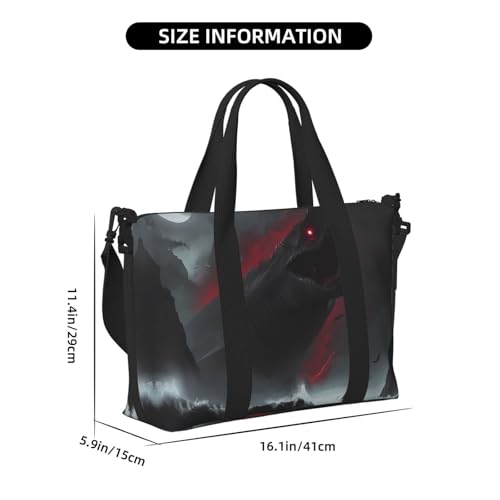 Phayah Giant Shark In The Sea Crossbody Travel Bag Overnighter Duffel Bags Carry On Size Ideal For School Or Overnight Travel Bag3