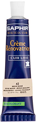Saphir Reparo de couro com creme para renovar – Recolorante para sapatos, botas e móveis, Pink Beige