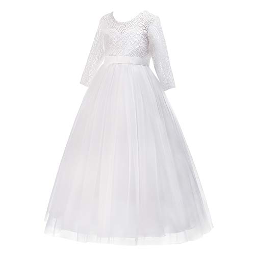 MYRISAM Flower Girls 3/4 Sleeve Wedding Tulle Lace Dress First Communion Birthday Christening Pageant Party Ball Gown2