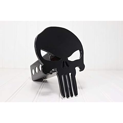 Custom Hitch Covers 12779-Black Punisher Skull Hitch Cover, 2" Cover
