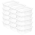 Sterilite 15-Pack Storage Box, Clear Plastic Storage Container Bins with Lids, 12 Quart - Heavy-Duty Organizing Containers for Closet, Bathroom, and Office