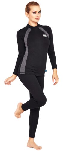 Preisvergleich Produktbild Hisert Damen Funktionsunterwäsche Set Silverplus HR-166 (Schwarz / Grau, XL)