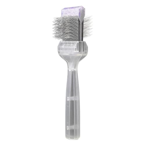 ActiVet Diamond (Lila) Fellbürste 4,5 cm für Kleine & Mittlere Hunde und Katzen – Entfernt Knoten & Filz bei Dichtem Doppelfell – Profi-Hundebürste
