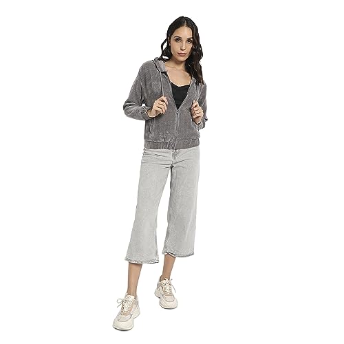 Image of Campus Sutra Women Cotton Hooded Neck Sweatshirt