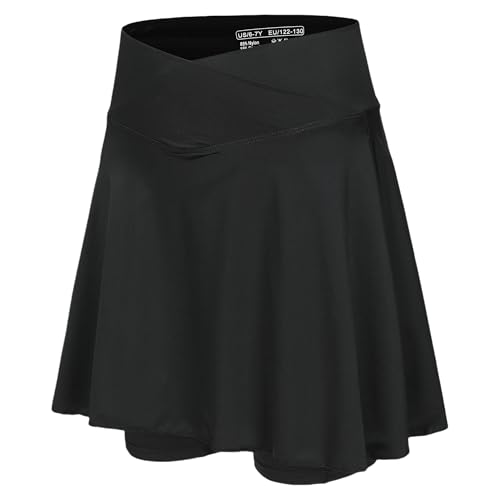 Image of Girls' 2-in-1 Flowy Butterfly Shorts with Pockets - Athletic Dance & Running Shorts for Ages 5-13