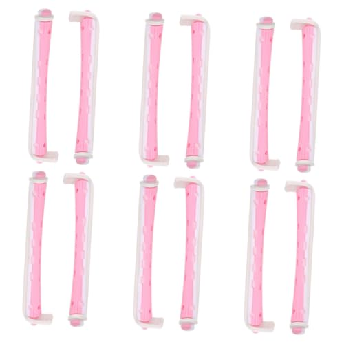 24 Piezas barra permanente rizadores flexibles varillas permanentes para rizar varillas para rizar el cabello Rizadores de cabello palo de permanente kit de permanente páginas rosa minkissy